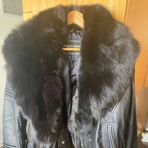 Darucci leather and mink coat